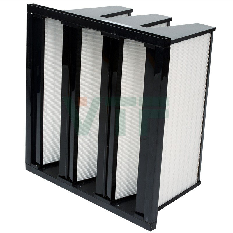 High Efficient 99.99% Plastic Frame V Bank Combined HEPA Air Filters H14